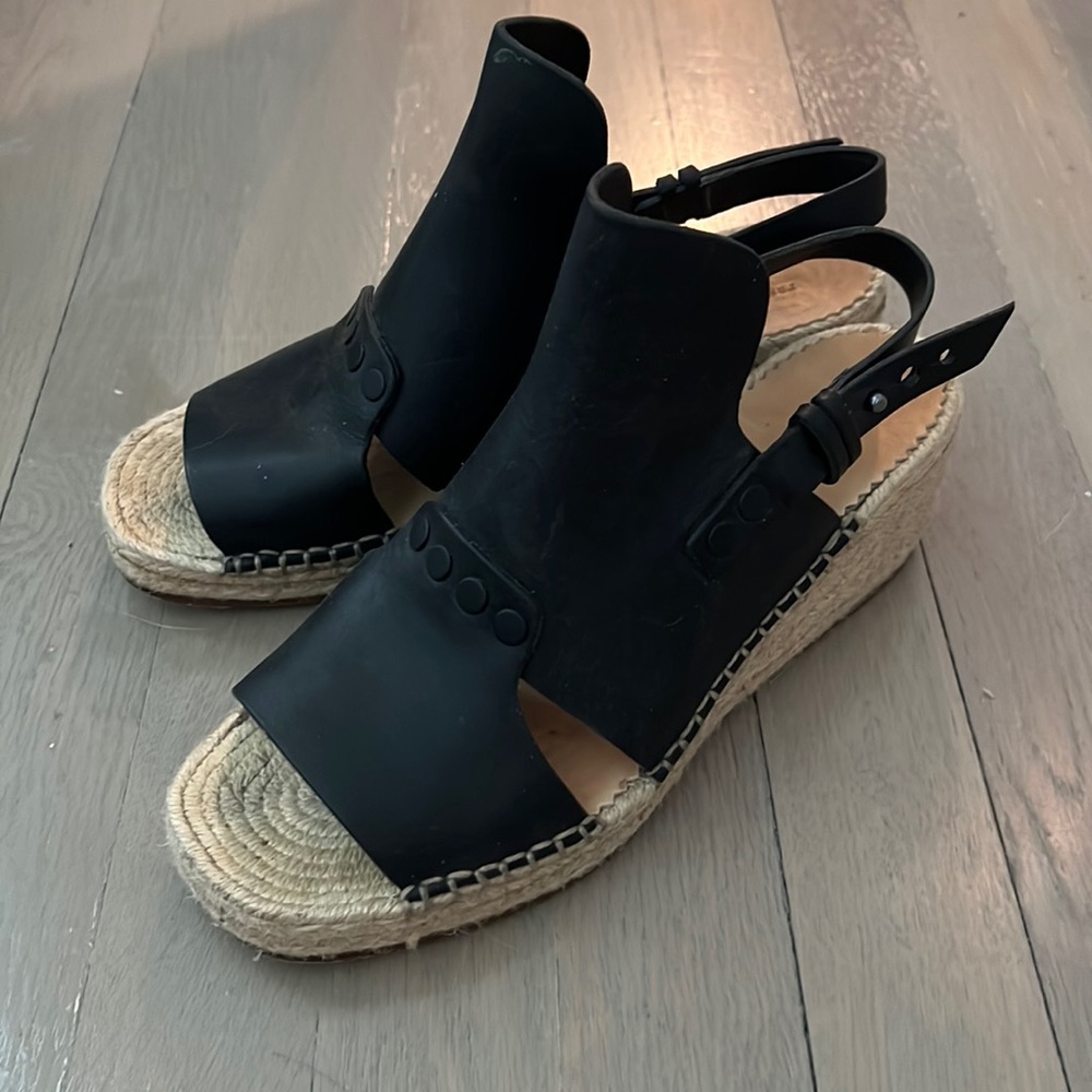 Rag & Bone leather jute espadrille wedge sandals